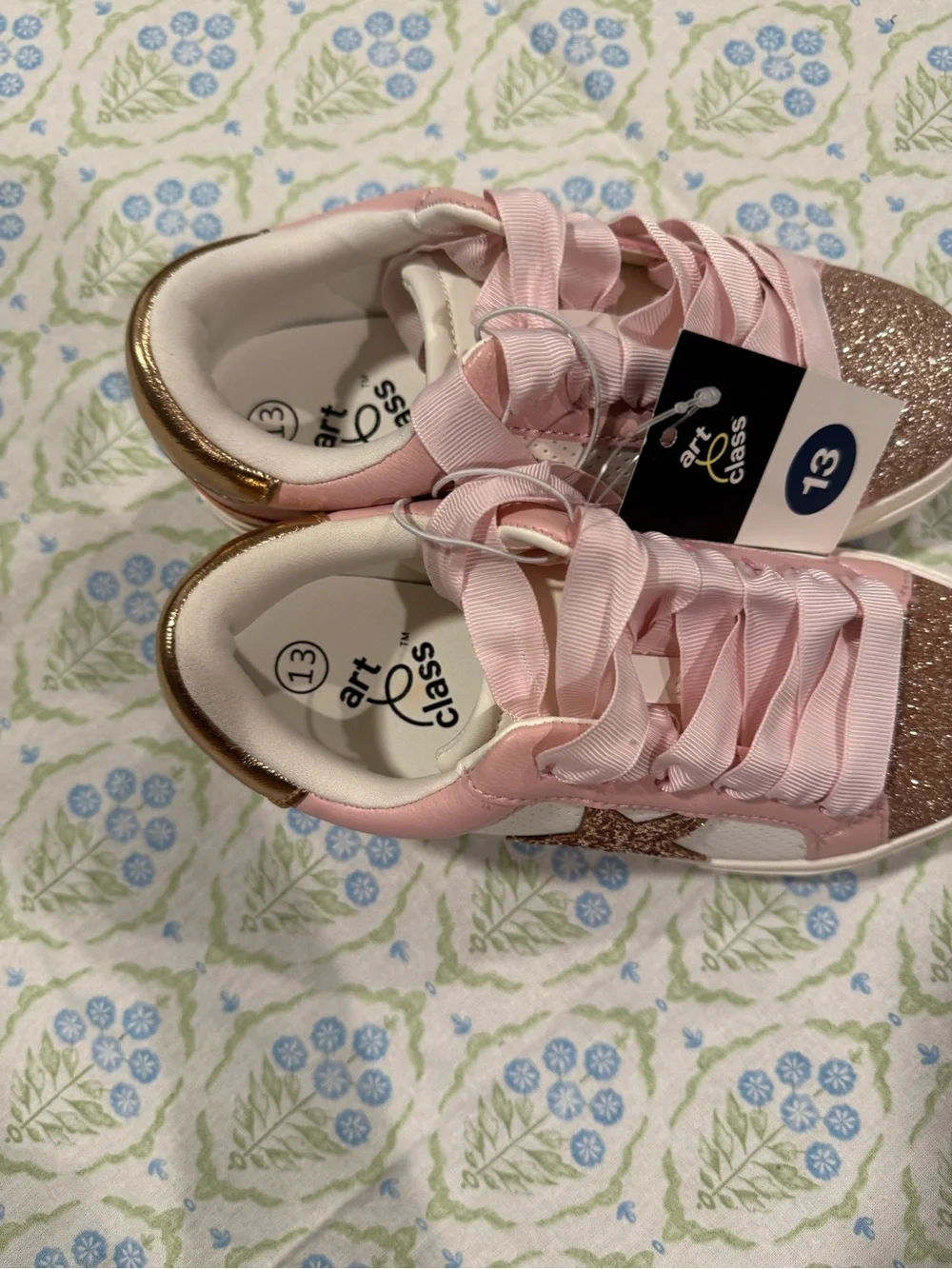 art class Pink Glitter Star Kids Sneakers
